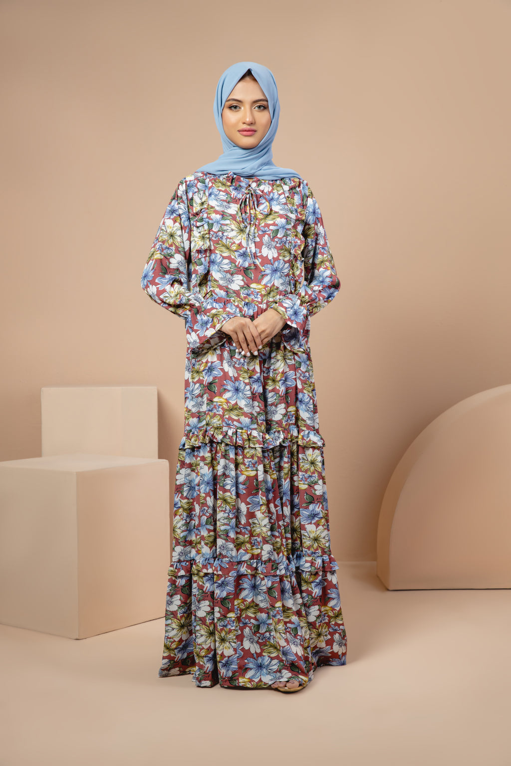 Amour Ruffle Floral Maxi Dress