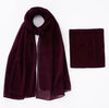 Matching Georgette Hijab + Bamboo Cap Set - Dark Burgundy