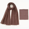 Matching Georgette Hijab + Bamboo Cap Set - Chestnut Brown