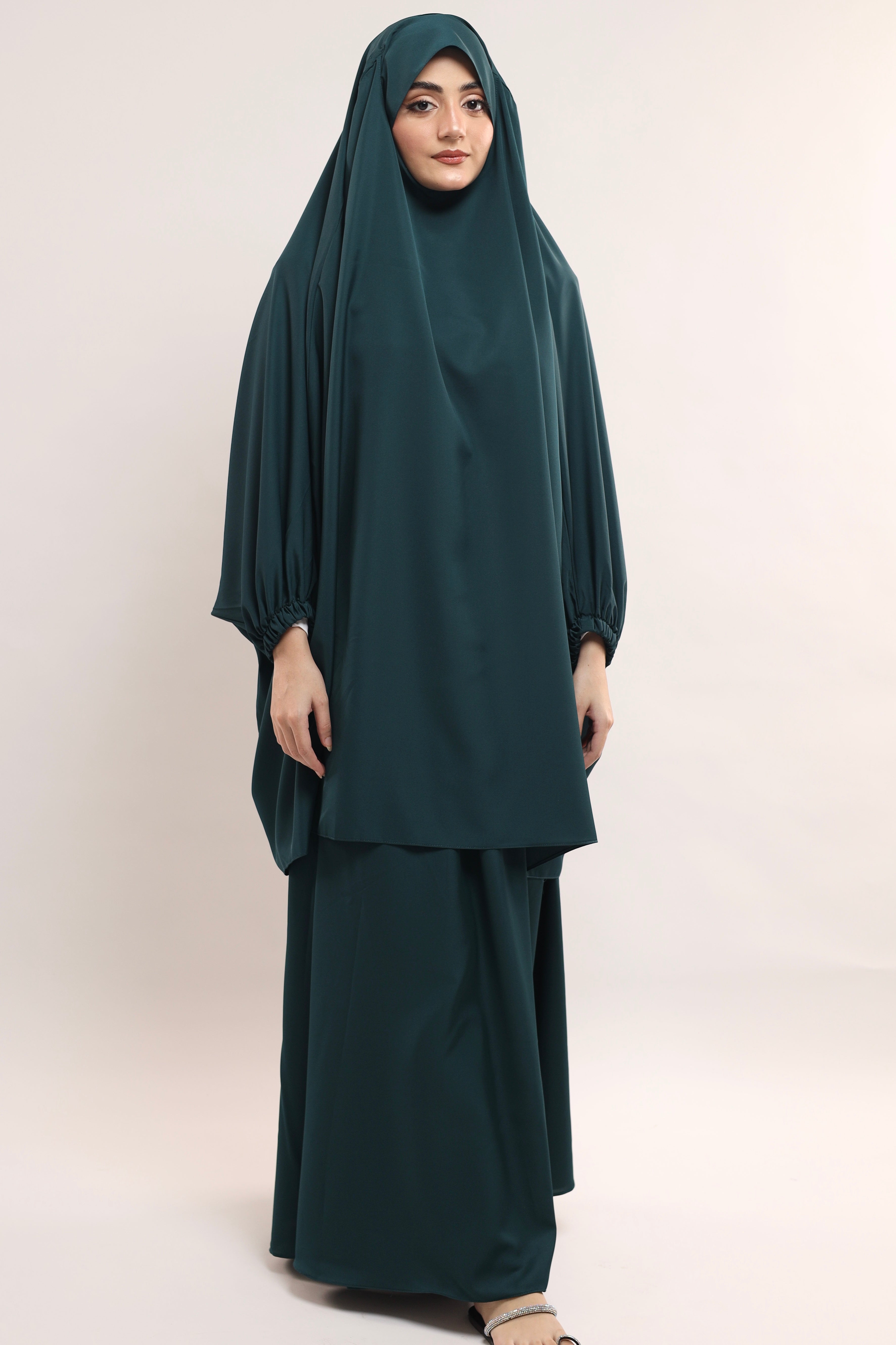 Three Pieces Jilbab Set - Timeless Teal