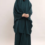 Three Pieces Jilbab Set - Timeless Teal