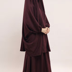 Three Pieces Jilbab Set - Burgundy