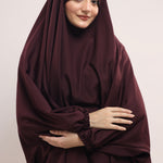 Three Pieces Jilbab Set - Burgundy