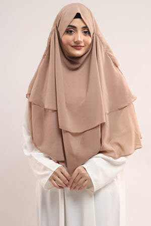 Chiffon Khimar - Light Biege