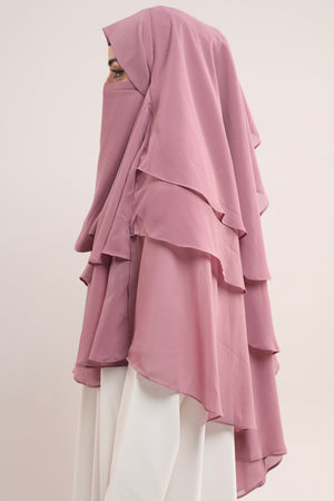 Chiffon Khimar - Dusty Pink