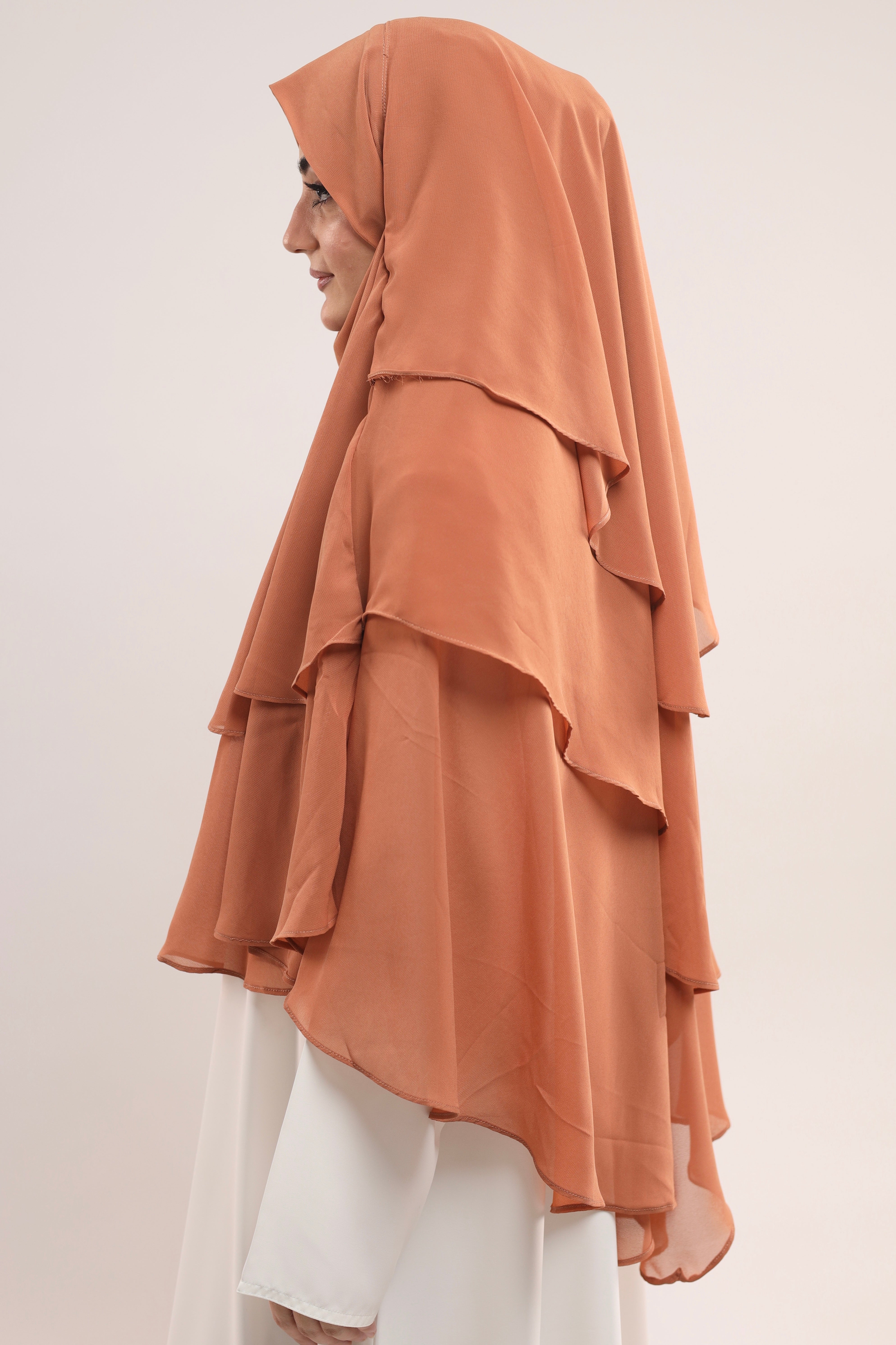 Chiffon Khimar - Coral Bliss