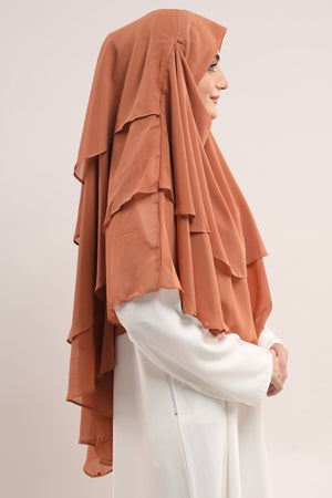 Chiffon Khimar - Coral Bliss