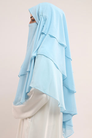 Chiffon Khimar - Pastel Blue