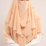 Chiffon Khimar - Creamy Peach