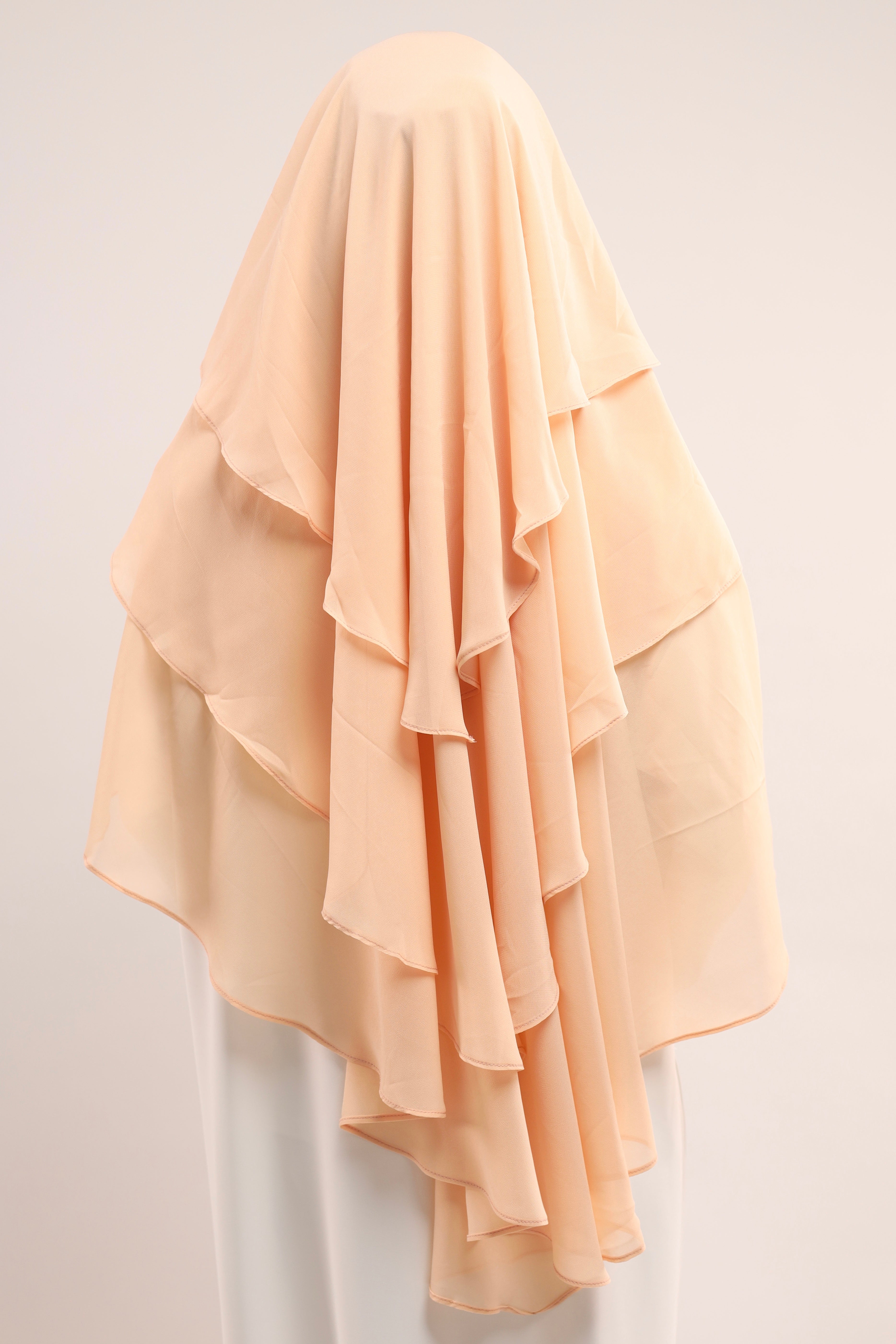 Chiffon Khimar - Creamy Peach