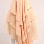 Chiffon Khimar - Creamy Peach