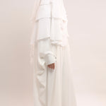 Chiffon Khimar - Pearl White