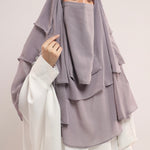 Chiffon Khimar -Dove Grey