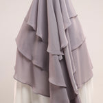 Chiffon Khimar -Dove Grey