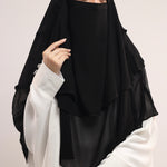 Chiffon Khimar - Jet Black