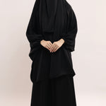 Three Pieces Jilbab Set - Jet Black