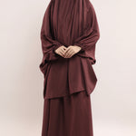 Three Pieces Jilbab Set - Crushed Rose