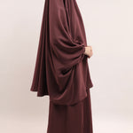 Three Pieces Jilbab Set - Crushed Rose