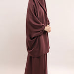 Three Pieces Jilbab Set - Crushed Rose