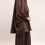 Three Pieces Jilbab Set - Cocoa Brown