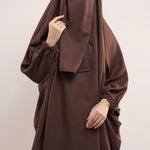 Three Pieces Jilbab Set - Cocoa Brown