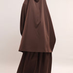 Three Pieces Jilbab Set - Cocoa Brown