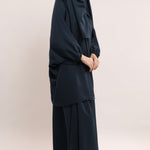 Three Pieces Jilbab Set - Greyish Blue