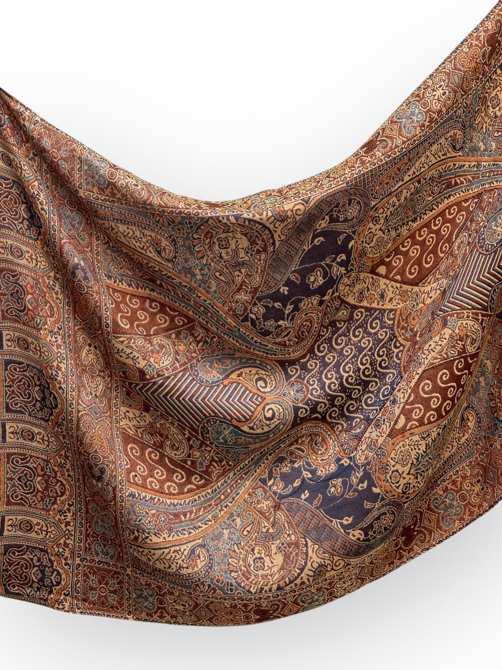 Vintage Pashmina - Caramel Indigo