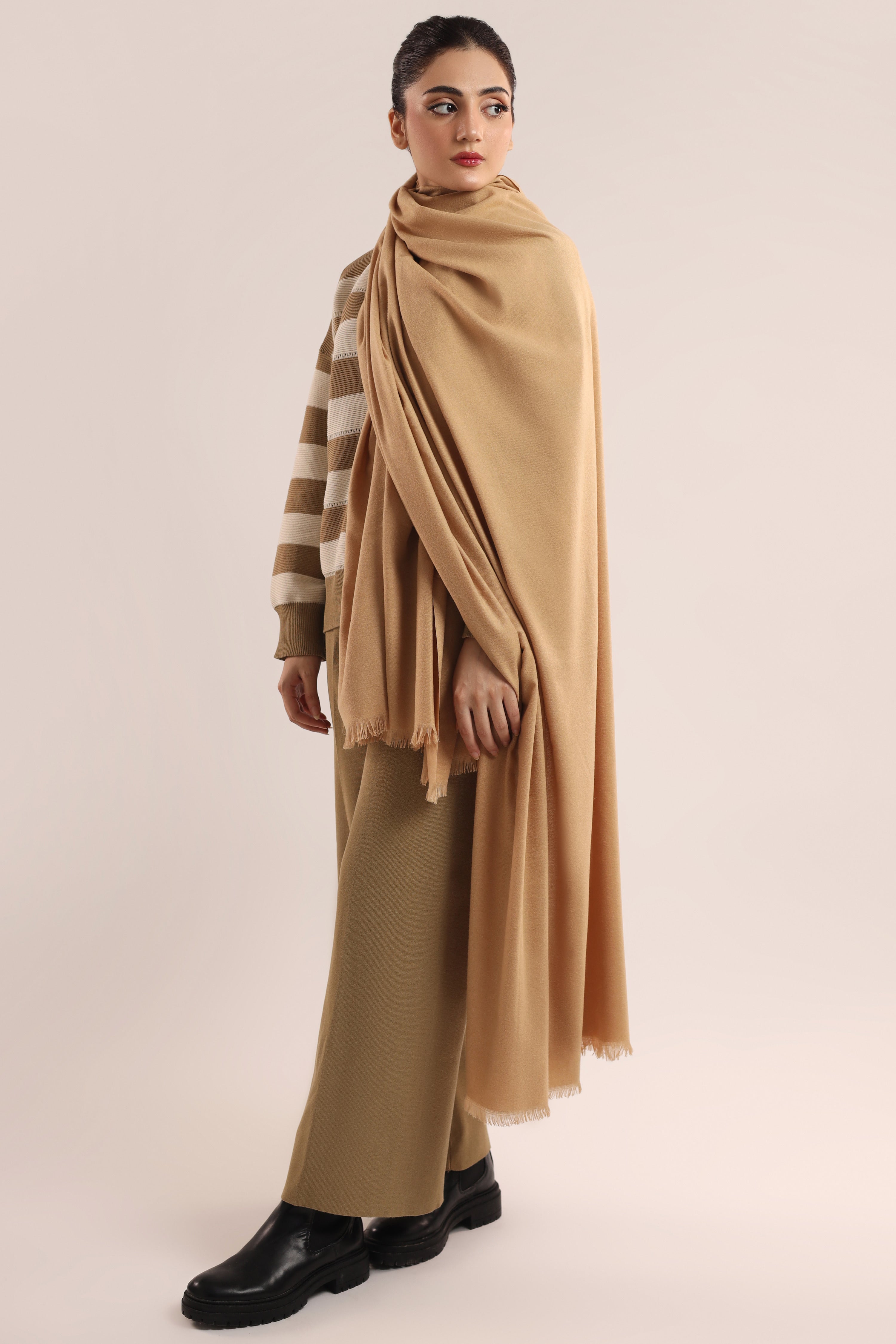 Woolen Shawl - Golden Beige