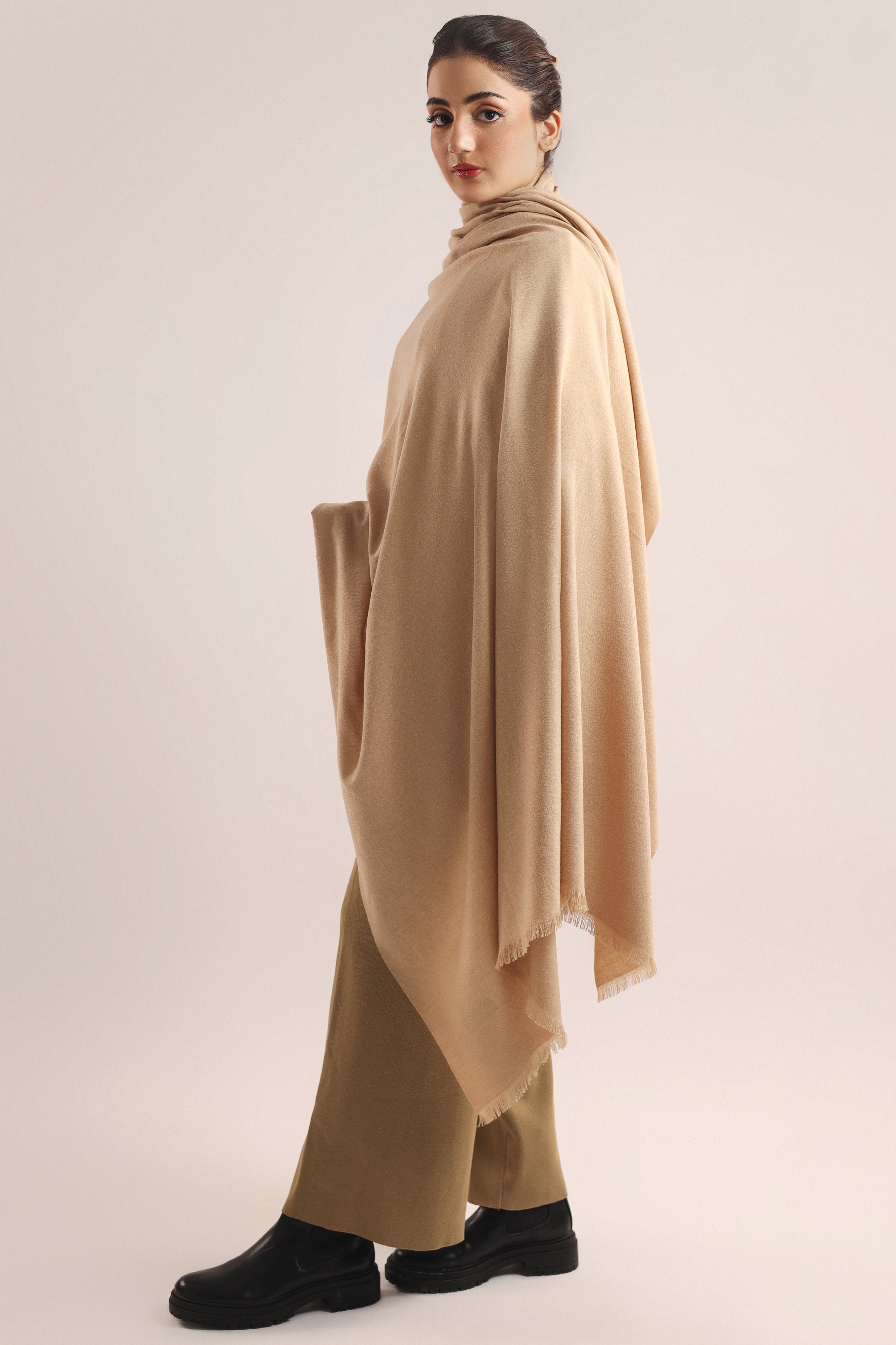 Woolen Shawl - Warm Nude