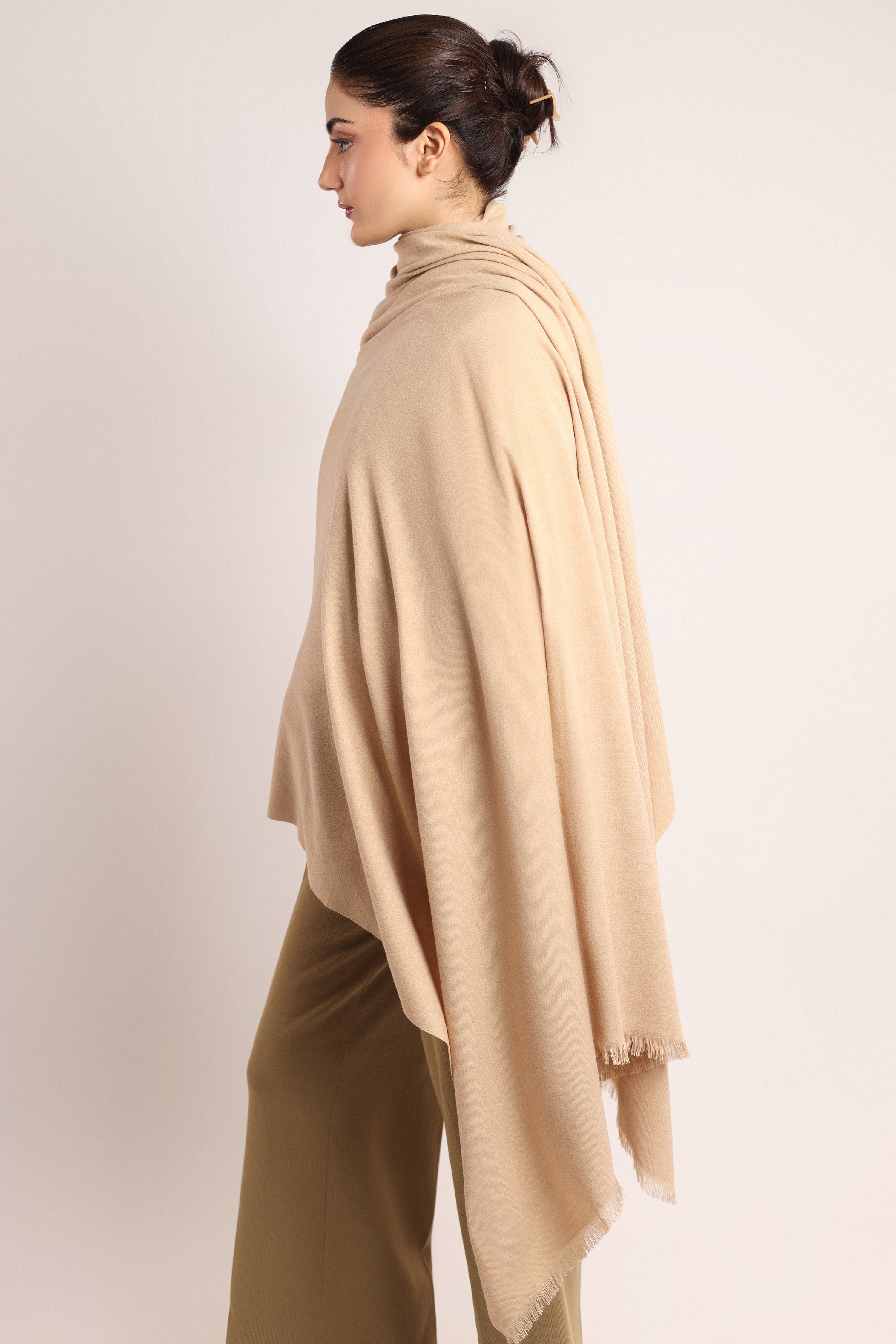 Woolen Shawl - Warm Nude