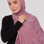 Blossom Modal Hijab - styled with abaya, perfect for everyday modest wear.