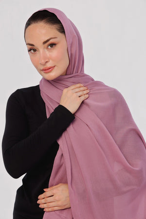 Blossom Modal Hijab - styled with abaya, perfect for everyday modest wear.