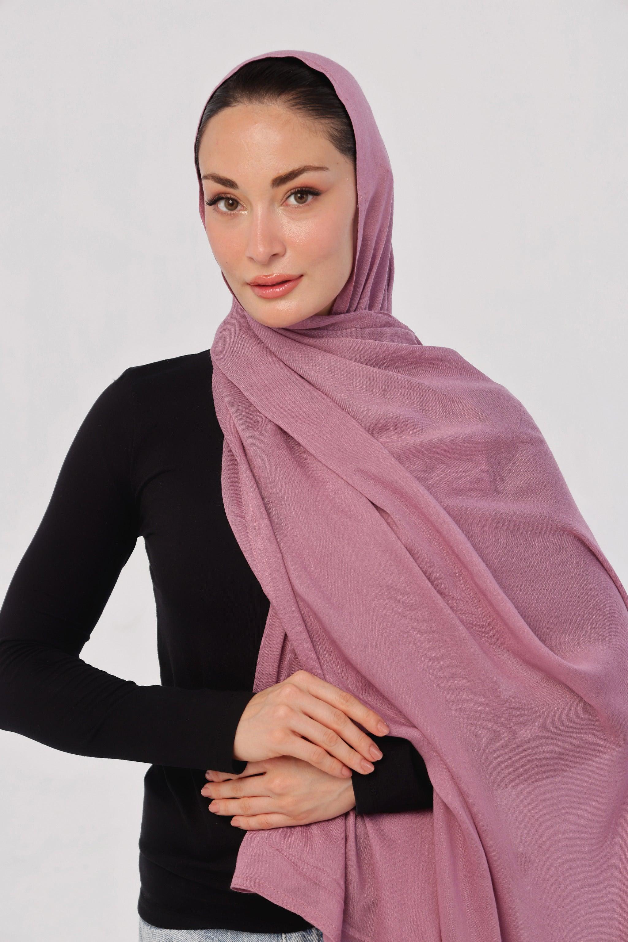 Blossom Modal Hijab - close-up of smooth modal fabric texture.