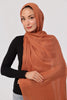 Burnt Orange Modal Hijab - worn by model, lightweight and flowy drape.