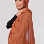 Burnt Orange Modal Hijab - close-up of smooth modal fabric texture.