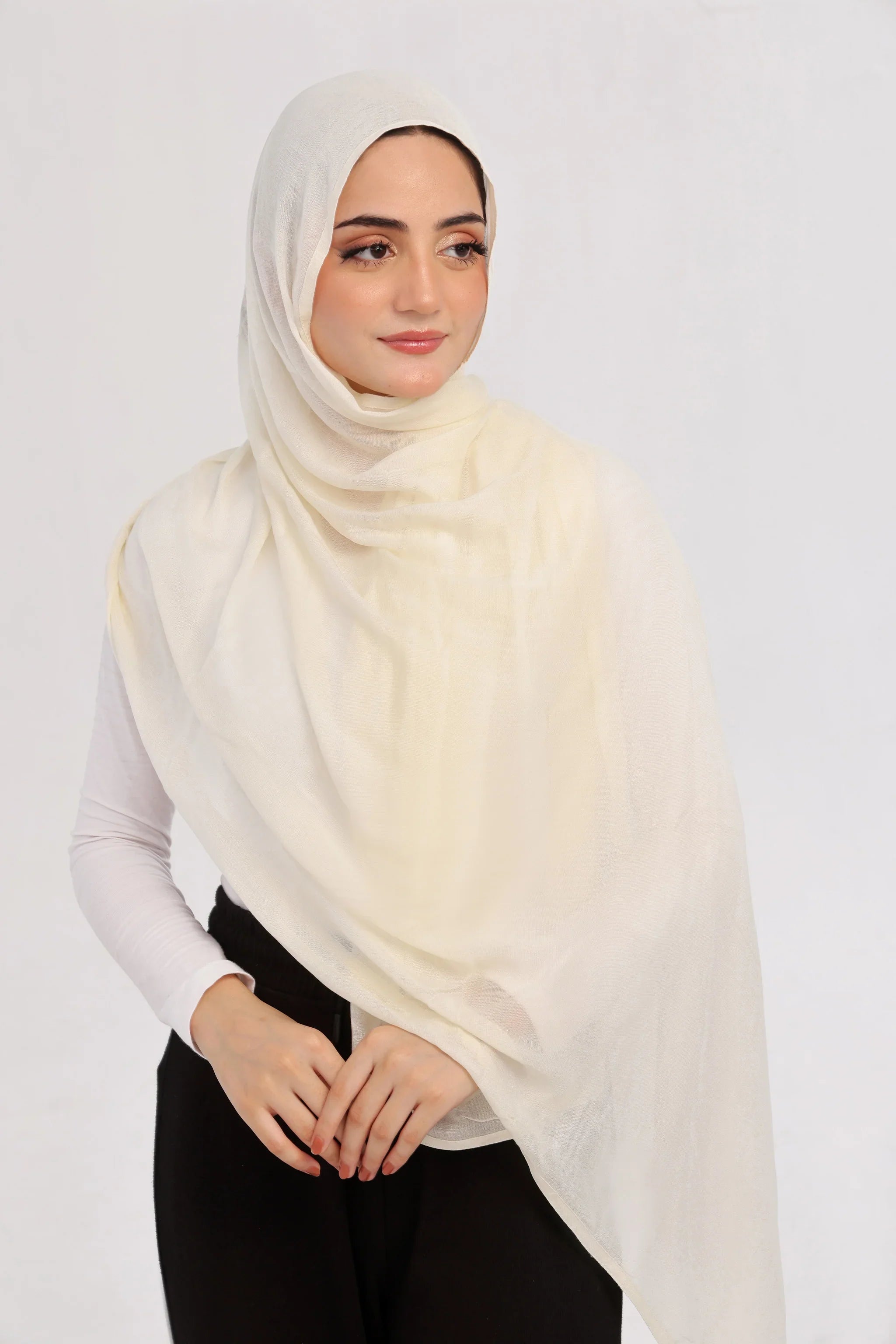 Butter Modal Hijab - close-up of smooth modal fabric texture.