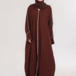 Daily Basic Abaya With Pockets - Cocoa Brown