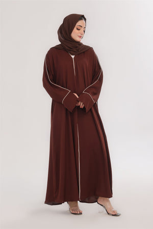 Daily Basic Abaya With Pockets - Cocoa Brown