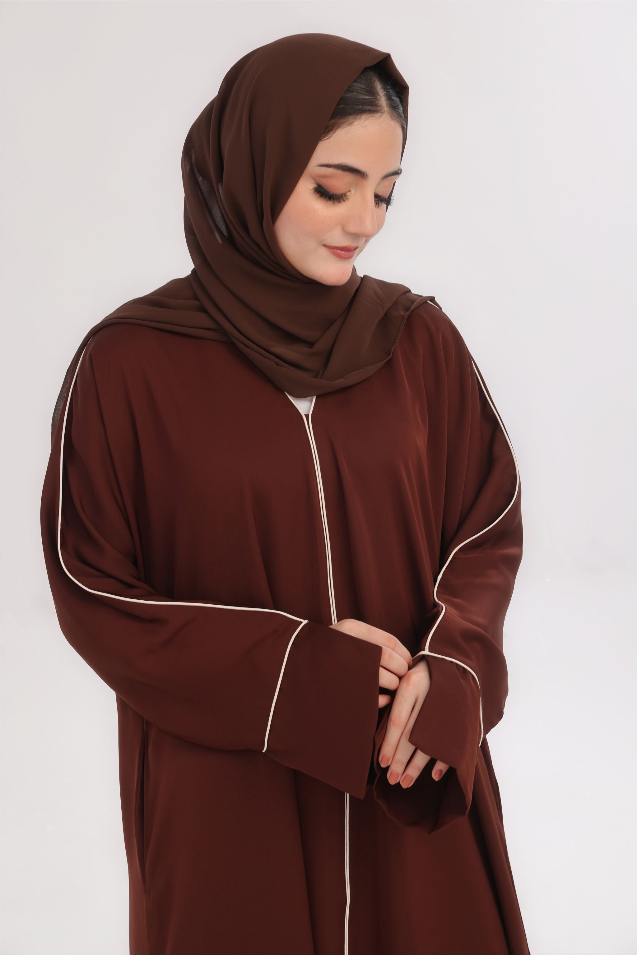 Daily Basic Abaya With Pockets - Cocoa Brown