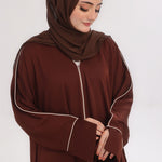 Daily Basic Abaya With Pockets - Cocoa Brown