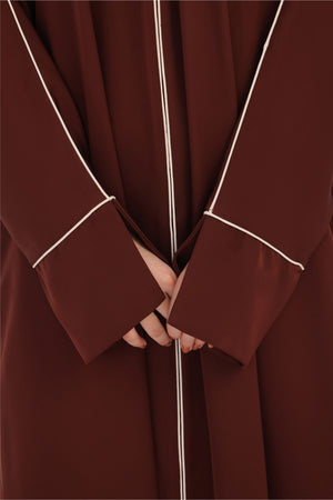 Daily Basic Abaya With Pockets - Cocoa Brown