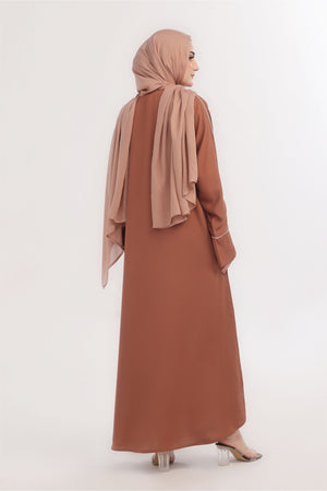 Daily Basic Abaya With Pockets - Coral Bliss