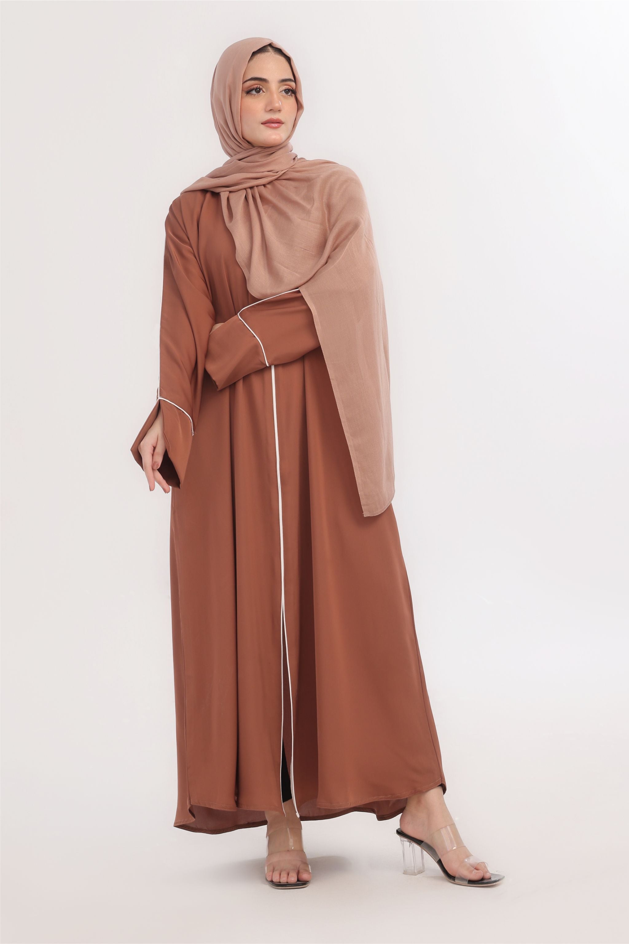 Daily Basic Abaya With Pockets - Coral Bliss