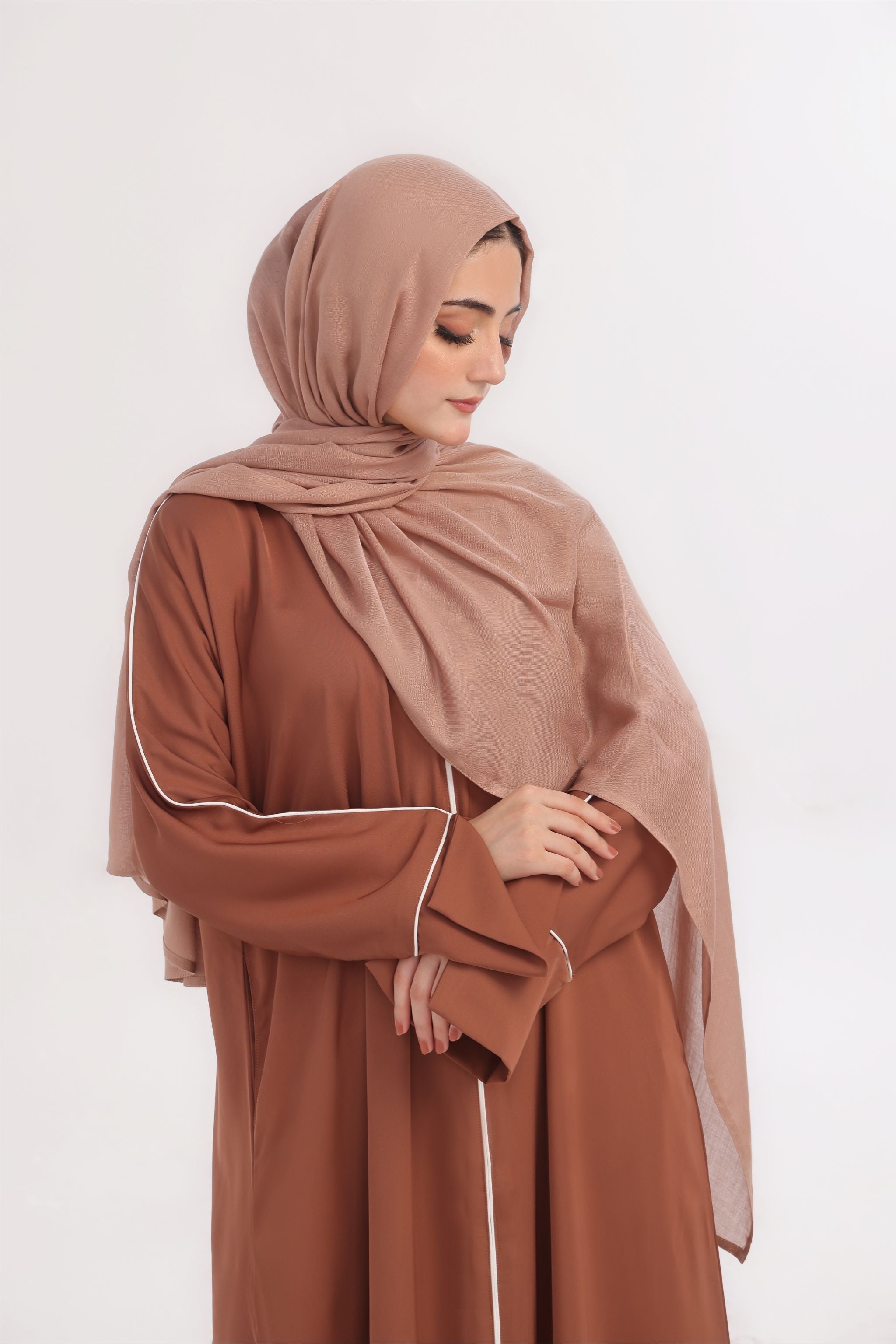 Daily Basic Abaya With Pockets - Coral Bliss