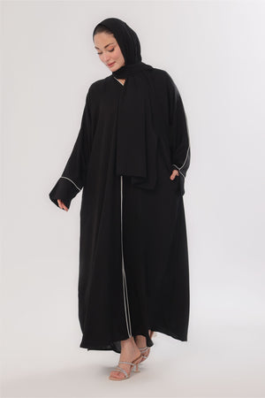 Daily Basic Abaya With Pockets - Jet Black