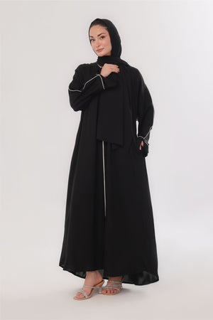 Daily Basic Abaya With Pockets - Jet Black