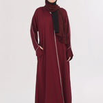 Daily Basic Abaya With Pockets - Maroon