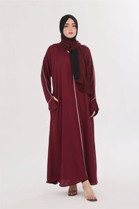 Daily Basic Abaya With Pockets - Maroon