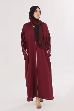 Daily Basic Abaya With Pockets - Maroon